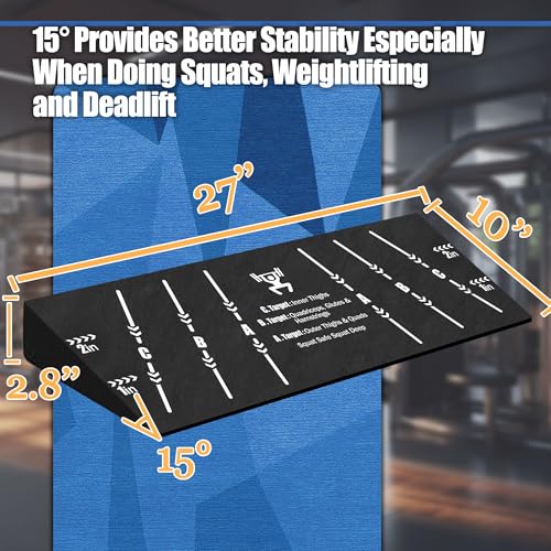 Squat Wedge Block One Piece: Heel Elevated Slant Board for Squats Weightliting Home Gym Squat Wedge