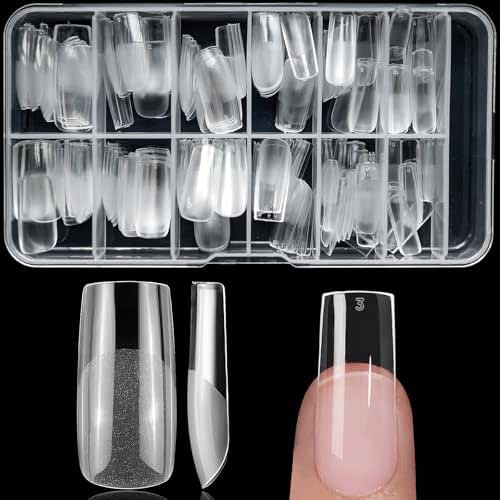 240pc Square Gel Nail Tips Medium Fake Nails for Press