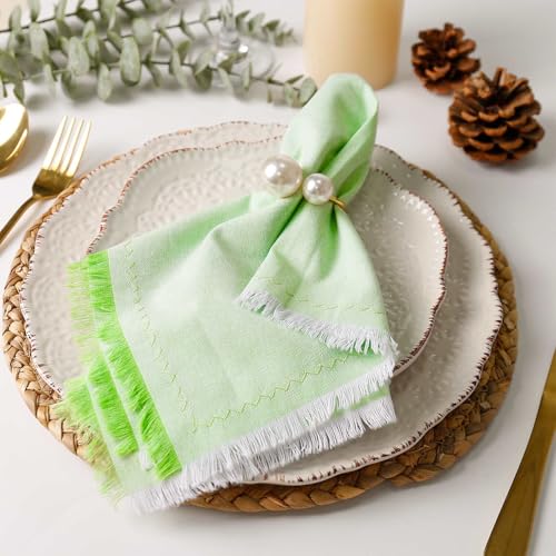 Servilletas de Tela Vintage con Doble Borla 18x18 Pulgadas Pack x6 miniatura 7
