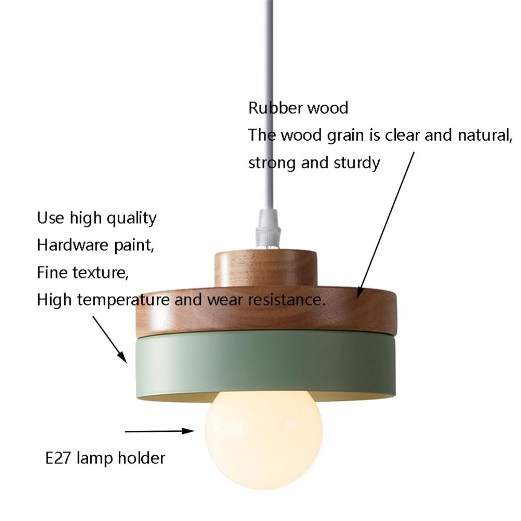Lampa Wisząca Lampa Wisząca Nordyckie Wnętrza Lampa Wisząca Macaron Kolor Drewniany Oprawa Lampa Wisząca z E27 Gniazdo Schoolhouse Nowoczesna Lampa Wisząca