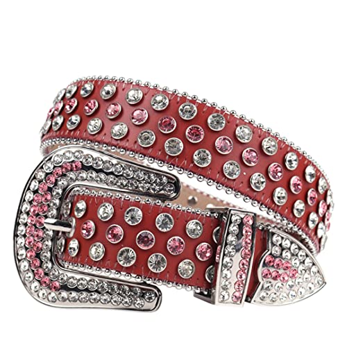 Wvapzxx Western Rhinestones Belt Genuine Leather Cowboy Cowgirl Crystal Studded Belt Women Men For Jeans2