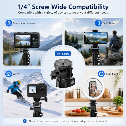Image of UBeesize Starlink Mini Tripod Mount, Adjustable Height and Angle Tripod Mounting kit with Pipe Adapter Compatible with Starlink Mini Satellite for Camping and RV Travel