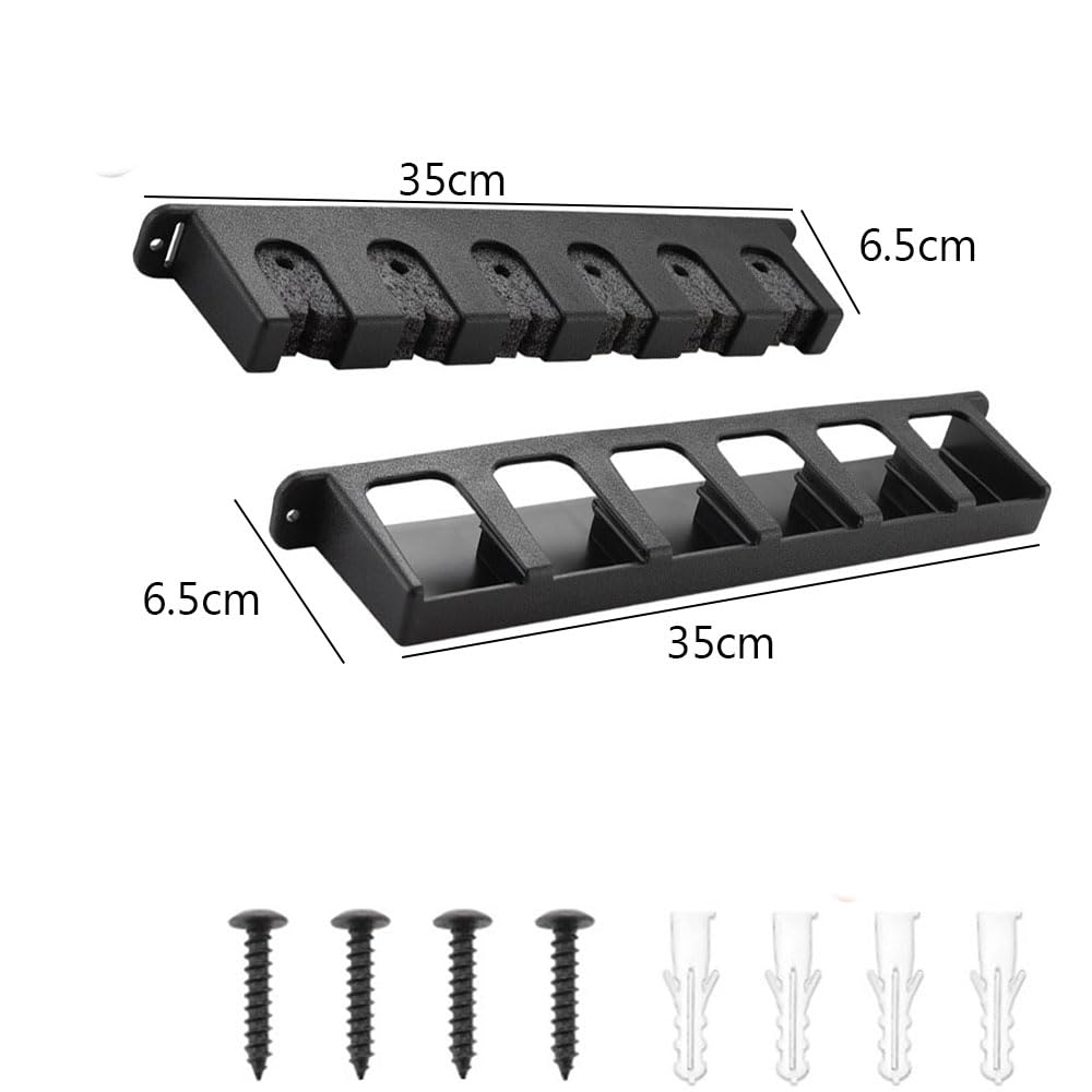 1 Par Soporte para Cañas de Pescar Pared Horizontal, Almacenamiento de 6 Cañas, Soporte Mural Cañas de Pescar para Pared Garaje Cabaña y Sótano Barco