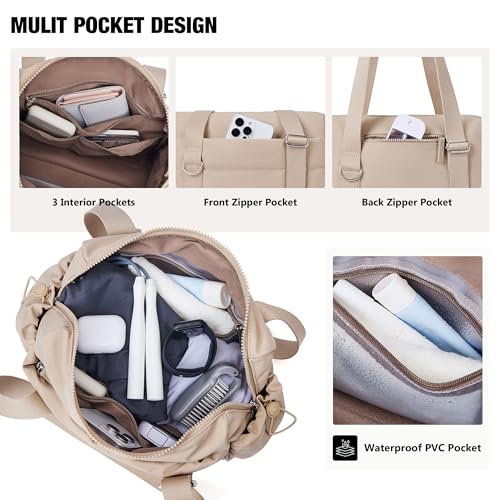 Image of ROULENS Small Gym Bag for Women 2 Set Mini Gym Duffle Bag with Wet Compartment and Coin Wallet, Gym Tote Bag for Workout /Sport /Travel