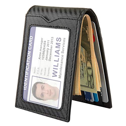 ARTIZANNI Money clip Wallet for Men Carbon Fiber Leather SD 056 (Black)