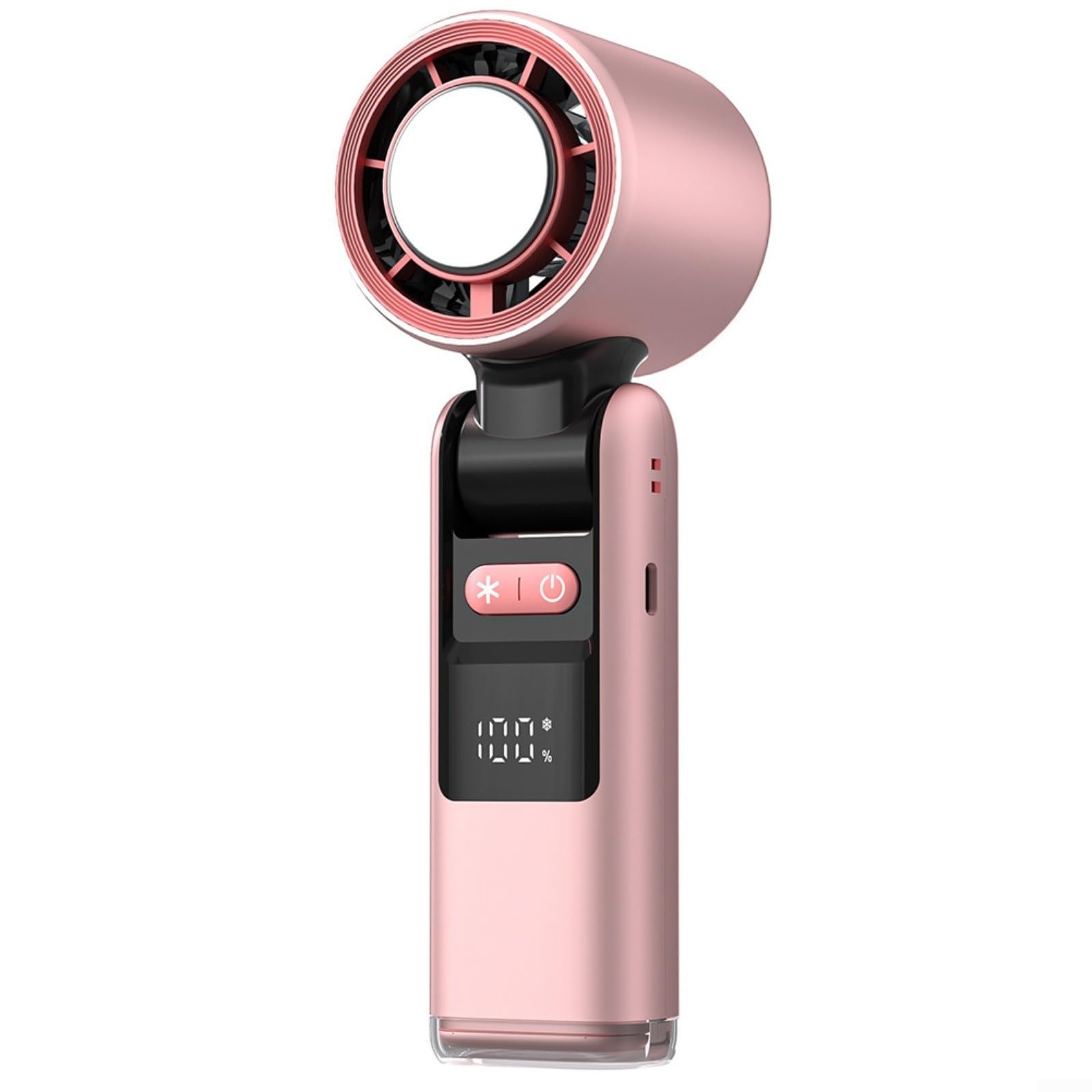 Entgoinggo Fan Handheld Turbo Fan for MINI High USB Ice Cool Fans With Digital Display Portable For Outdoor Camping Travel Picnic Home(Refrigeration Pink)