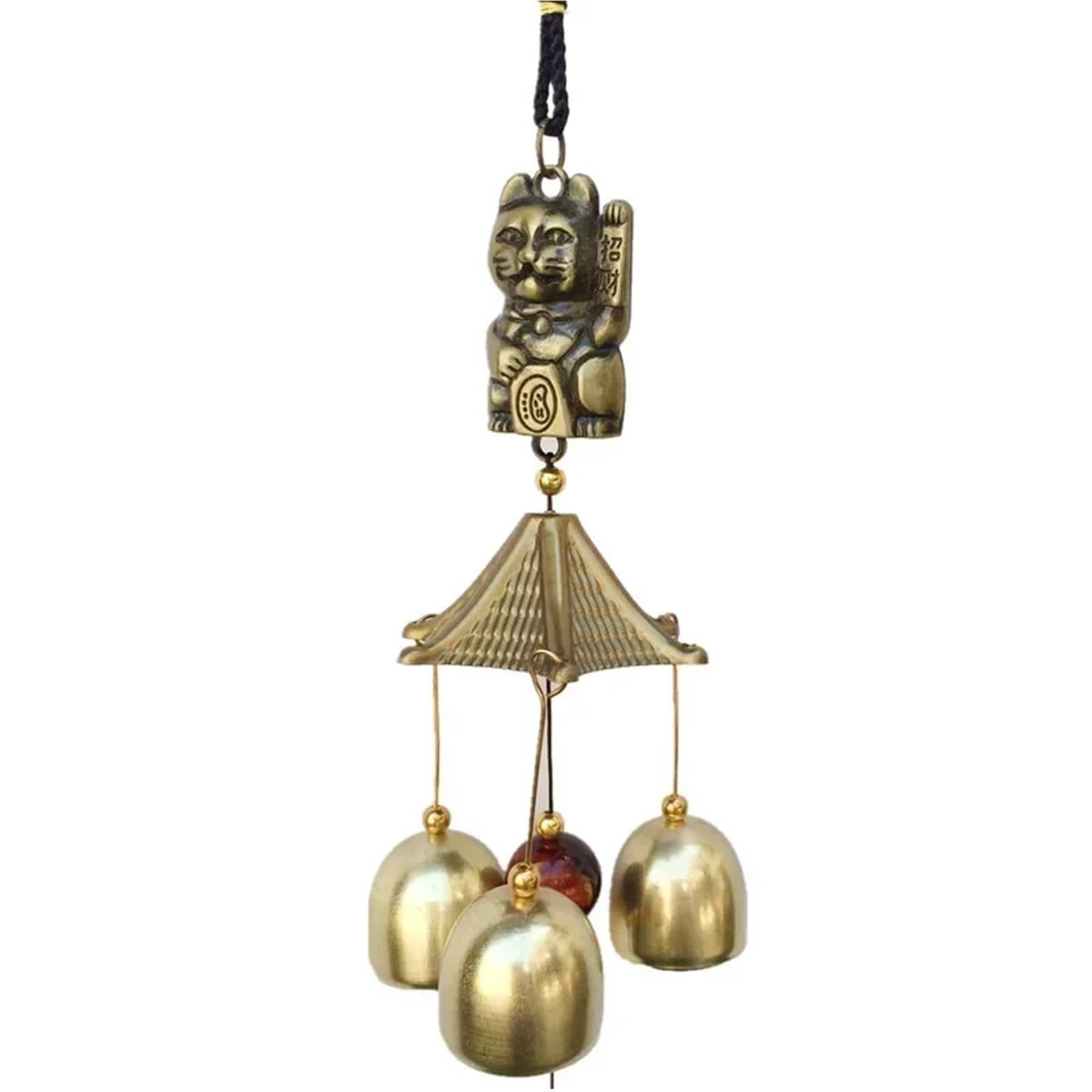 Metal Copper Wind Chime Door Alloy Wind Chimes Hanging Decorations Bell Feng Shui Pendant Town House Lucky Cat Cat Money Shop Doorbell