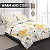 Pamnest Comforter Set Full Size, Bees Honey Flower 7 Pcs Bedding for Kids and Adults, Spring Floral Summer Bed Sheet Sets with Fitted Sheet 2 Pillowcases & 2 Shams for Bedroom Bed Decor #1