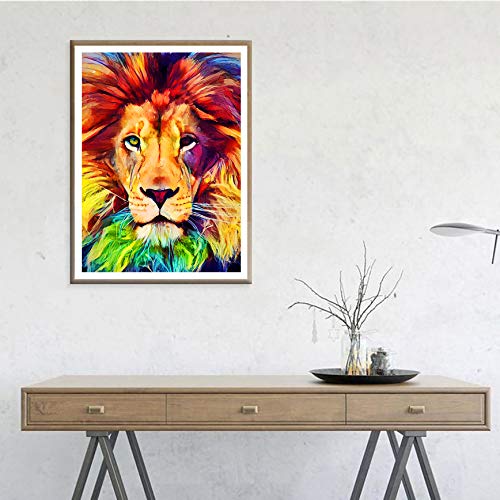 Ginfonr DIY Diamond Painting Kits Leeuw Kleurrijk for Adults, 5D Diamant Schilderij Dierlijke kleur Art Rhinestone… - Image 5