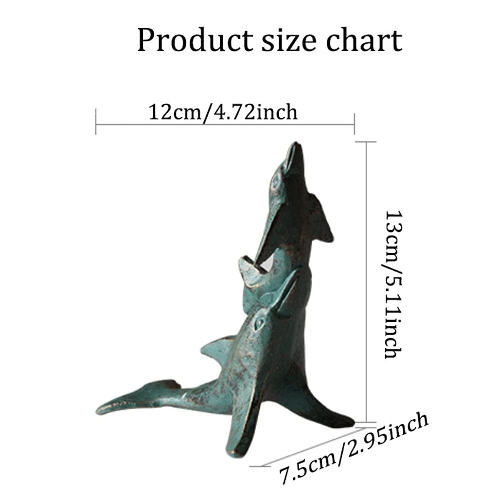 Fermalibri decorativi, fermalibri a forma di delfino in ghisa, fermalibri creativi per ufficio, fermalibri per mensole da scrivania, fermalibri decorativi