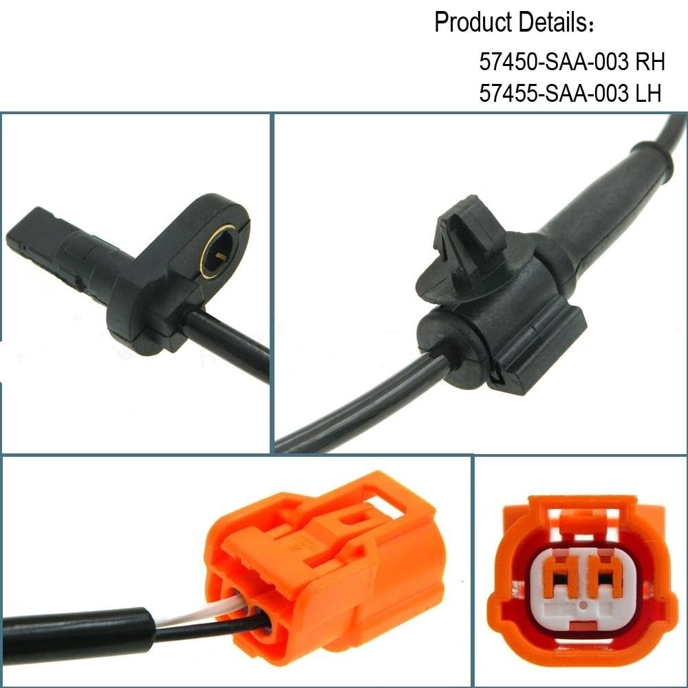 1 Juego De Sensor ABS De Velocidad De Rueda Delantera, Trasera, Izquierda Y Derecha Para City Saloon 2000-2003 Para FIT II 2002-2008 57470-SAA-003 57450-SAA-003 Sensor velocidad ABS