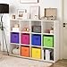 GRANNY SAYS 11 Inch Cube Storage Bins, Colorful Cube Storage Organizer, Fabric Storage Bins, Storage Cubes for Shelves, Closet, Toy Storage Bins for Kids Room, Play Room, Rainbow, 6-Pack
