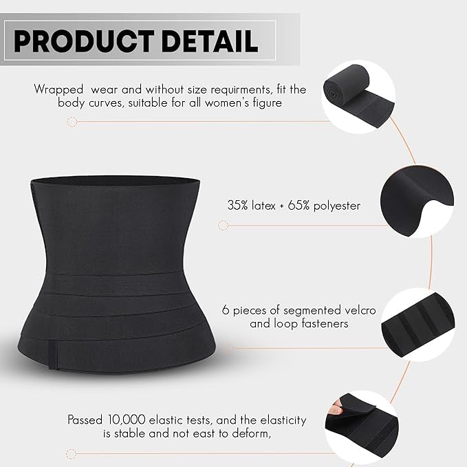 CIPZI Free Size Premium Waist Belt Elastic Band Weight Loss Flat Belly Belt Body Shaper Abdominal Belt After Delivery for Tummy Reduction Tummy Wrap Waist Trainer - Image 5