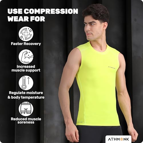 Image of Compression Vest Tank Body Shaper Without Sleeve for Men - Gym Shirt for Men Men Shapewear - Keep Dry Tight Skin Fit - Breathable Inner for Men Sports Wear Workout Gym Sports