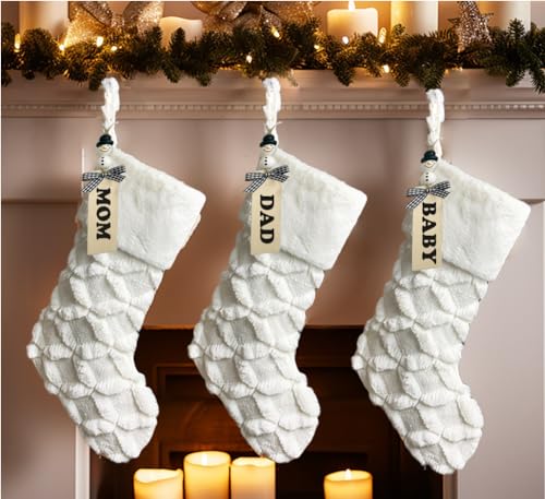 AISENO 3 Pack 20 Inch Faux Fur Christmas Stockings...