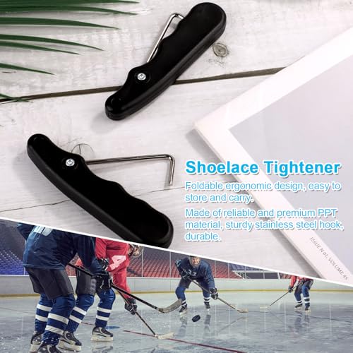 image for lasuroa Hockey Skate Tightener, Foldable Shoe Lace Puller Anti-Slip St