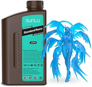 SUNLU 3D Printer Resin, 1kg Fast Curing Standard 3D Resin for LCD DLP SLA 3D Printers, 395-405nm UV Light Curing 3D Printing Liquid Photopolymer Resin, Low Shrinkage, High Precision, 1000g, Clear Blue