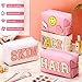 Sanwuta 4 Pcs Hair Face Skin Travel Bag Set Preppy Makeup Pouch PU Leather Skincare Bag Waterproof Cosmetic Organizer Birthday Christmas Gifts(White, Pink, Beige,Fresh Style)