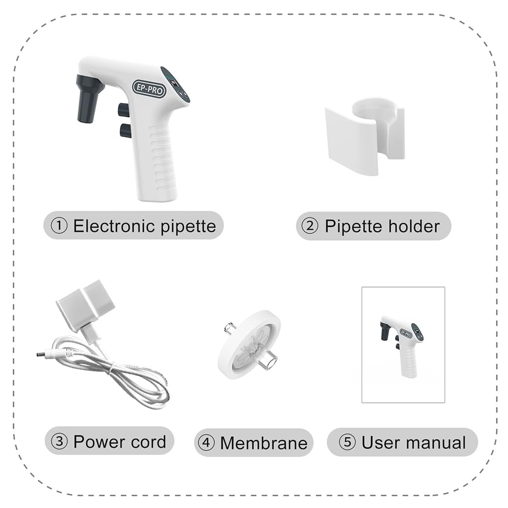 Elektrischer Pipettenregler, 0,1-100 ml Laborpipette, mit Ständer und Filter, zwei Entleerungsmodi, für Flüssigkeitsübertragung und -dosierung