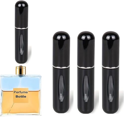 Perfume Viaje Botella Recargable AtomizerLuggage Botella Recargable Fácil 3 pcs (0.2 fl oz) Negro