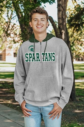 Blue 84 ICCZH_OF TOP SHIELD FELT/SPT Standard Ncaa Officially Licensed Half Zip Contrast Hooded Sweatshirt Applique Shield thumb #2