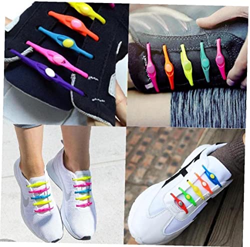 Cadarços elásticos preguiçosos com design profissional 24 peças, coloridos redondos sem lavagem, cad