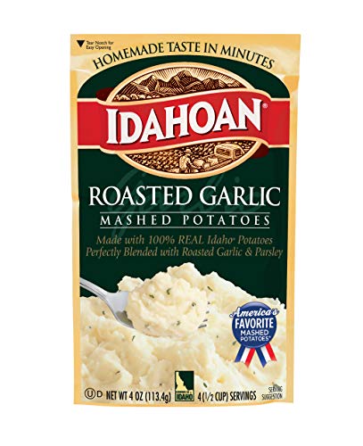 Idahoan Roasted Garlic Mashed Potatoes, Made with Gluten-Free 100%...
