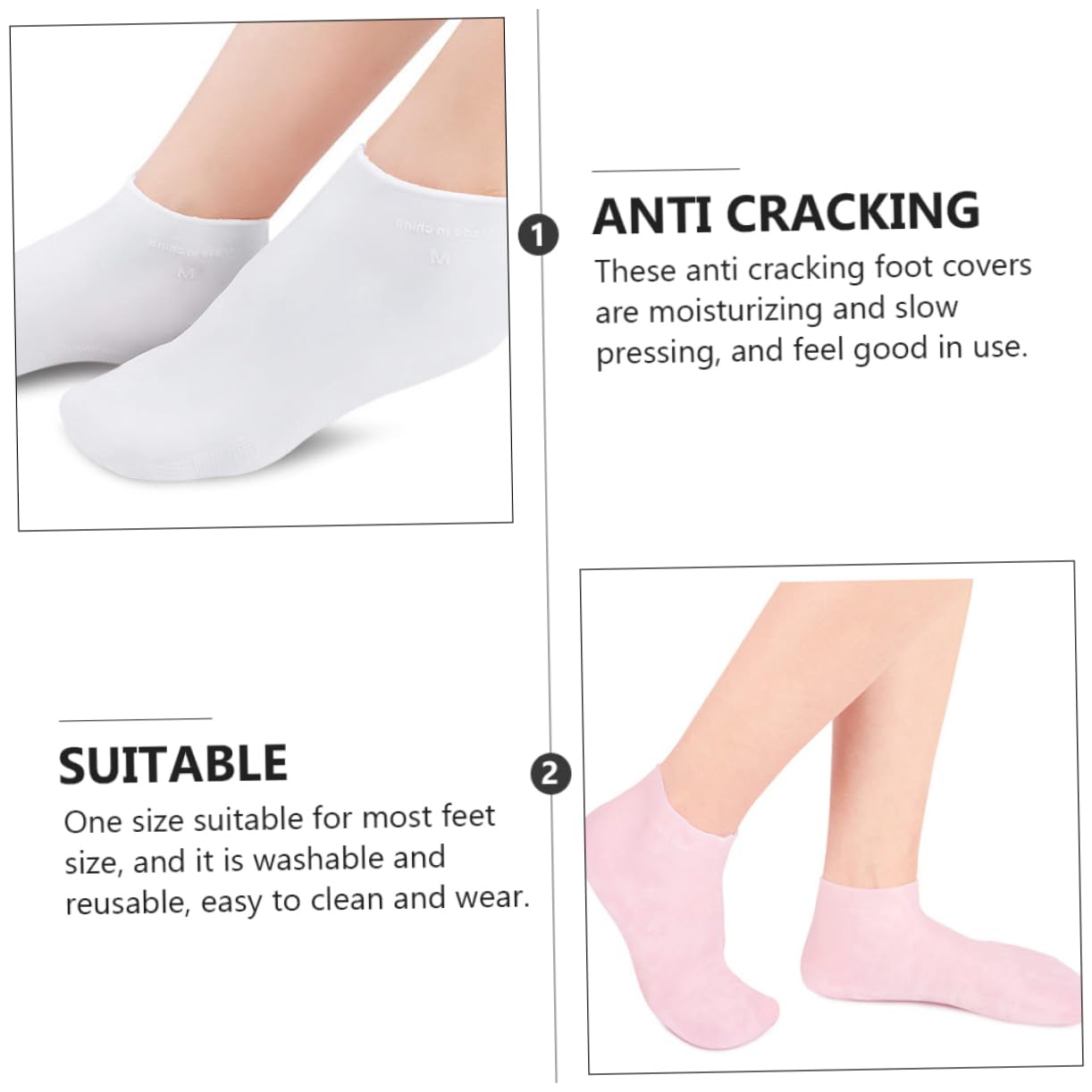 Ipetboom Foot Moisturizing Socks 3 Pairs Sheer Socks Moisture Wicking Protective Foot Covers Dry Skin Treatment Hydration Spa
