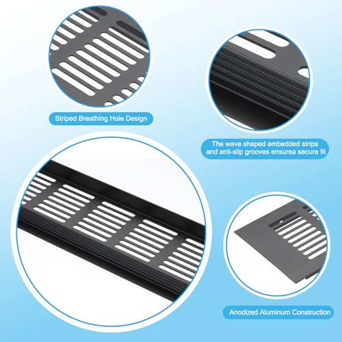 Grille de ventilation meuble noir PATIKIL grille aération aluminium armoire dressing