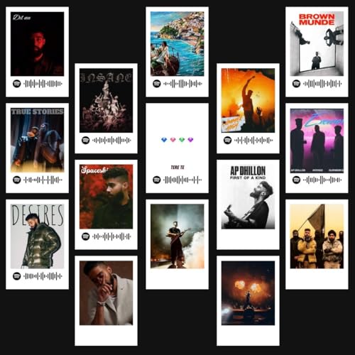 Image of AP Dhillon Poster | AP Dhillon Songs Mini Poster Kit (Set of 15) | Punjabi Singer's Brown Munde, With You Songs Size (8 x 6 cm) Posters for Phone Accessories, Bedroom, Office, room decoration (AP Dhillon)