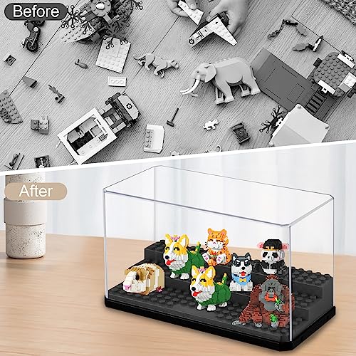 Comius Sharp Vitrine, Schaukasten Vitrine, Acryl Baukasten Display Box Staubdichtes Schutzvitrine Für Action Figuren, Sammlerstücke, Heimaufbewahrung(Schwarz)