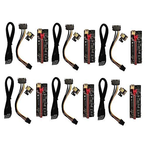 6sets Pci-e to Gpu Riser Adapter Card USB Extension Cable Power Supply and Easy Installation for Computer Accessories and Mining Setup