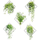 Prmape 5 Stück Wandtattoo Grünen Pflanzen, 3D Grünen Pflanzen Wandaufkleber, Simulation Hängende Wandsticker, Immergrüne Blätter Wandaufkleber Schlafzimmer Wohnzimmer Büro Wanddeko
