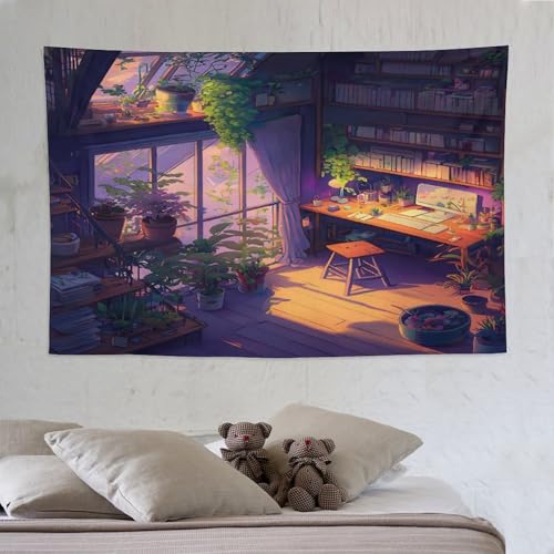 Tapisserie style japonais DCCCY tissu mural pour salon chaleureux