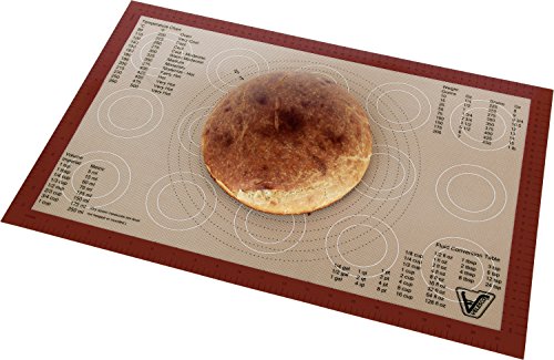 Silicone Baking Mat - Large Size Sheet (Thick & Large 15" x 23") - Non Stick Silicon Liner for Large Bake Pans & Trays - Rolling, Macaron/Pastry/Cookie/Bun/Bread Making - Professional Grade Nonstick