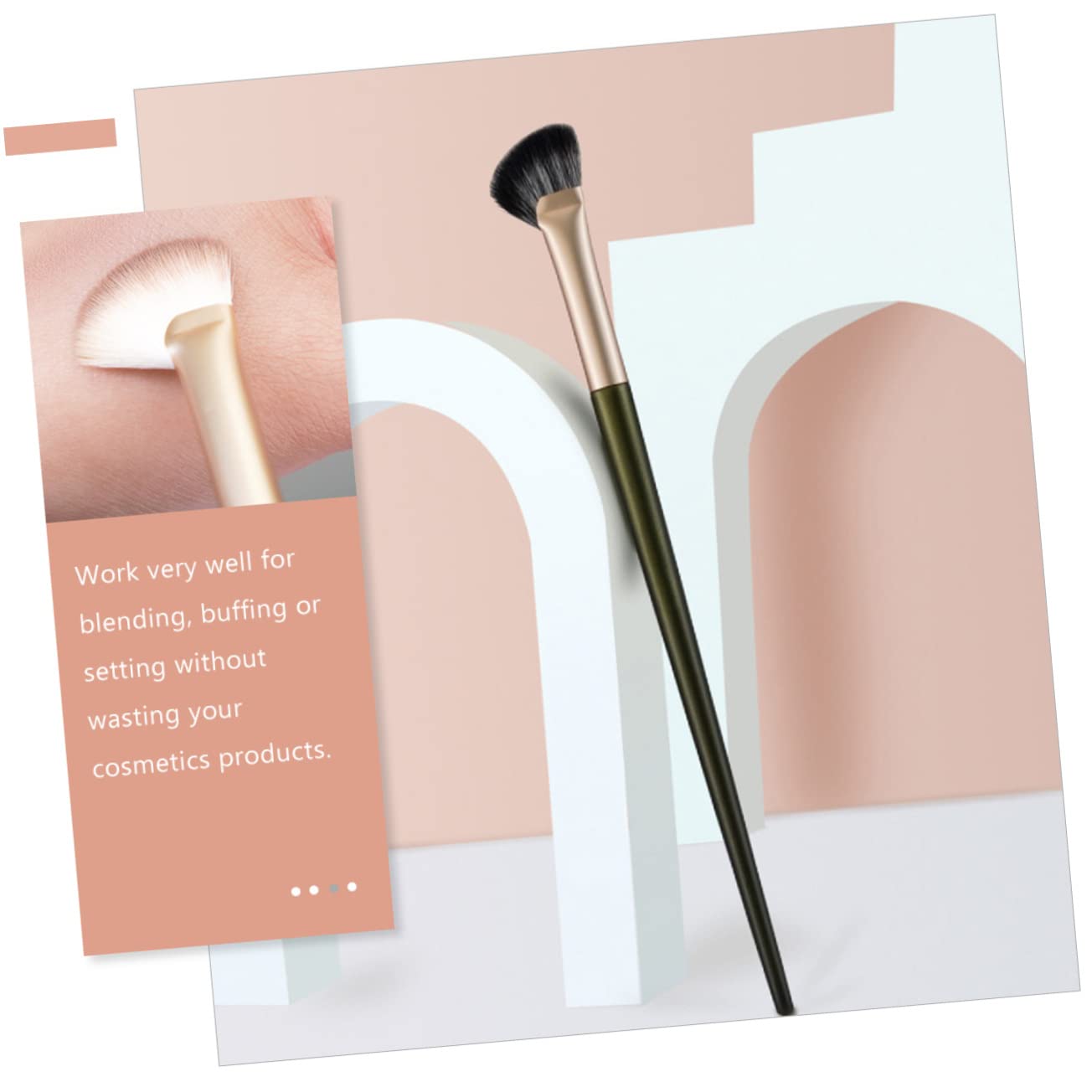 Healeved Angled Nose Contour Brush Set 4pcs Makeup Brush Kit for Face Foundation and Concealer