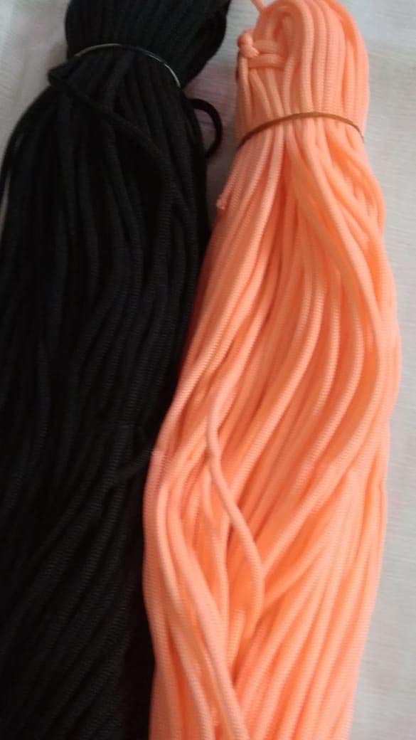 Happycraft Set of 2 Nylon 2mm Macrame Cord (60 Meters) 6 ply Nylon Knotting Poly Propylene Cord for Macrame (Approx - 200 Grams) Ideally Used for Jewelry Making, Bags and Various Other Craft Projects.