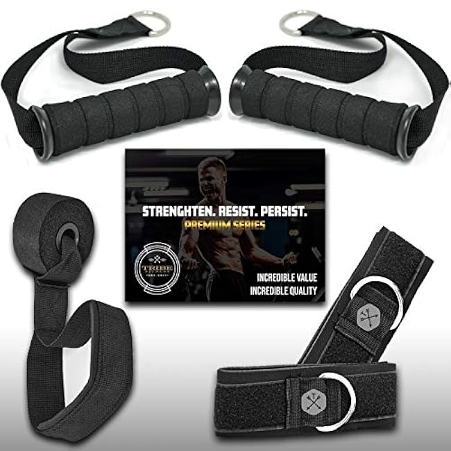 TRIBE Resistance Bands Set with Loop Bands I Bands for Men&Women with Workout Bands, Loop Bands, Handles, Door Anchor, Ankle Strap, Exercise eBook I Resistance Training Fitness EquipMen&Women