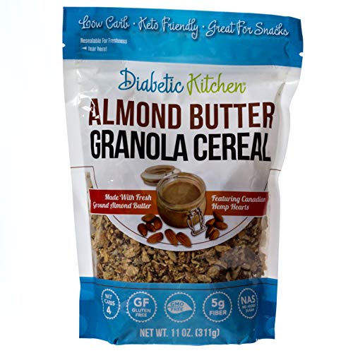 Diabetic Kitchen Almond Butter Keto Granola Cereal - 4g Net Carbs, No Sugar