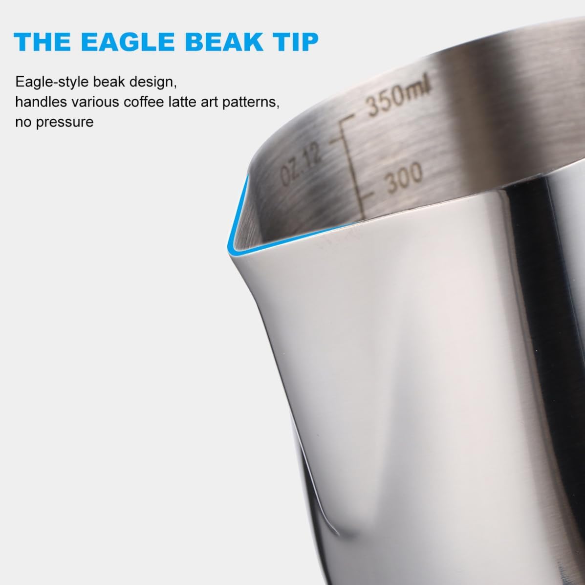 Milk Frothing Pitcher Ml with Latte Art Pen Stainless Steel