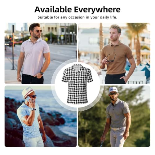 Polo para hombre de ajuste regular de secado rápido para golf, camiseta de peso medio, tallas S-4XL miniatura 5
