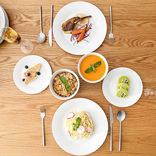 VEWEET Serviesset Basic Serie, 36-delig, van wit porselein, met dinerbord van 27 cm, dessertbord van 19,3 cm, ontbijtkom van 14,2 x 7 cm, servies voor 12 personen - Image 5