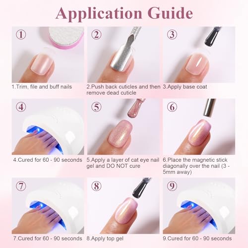 Set de esmalte de uñas gel Cat Eye 10ml 6 colores miniatura 7