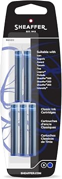 Sheaffer Skrip Fountain Pen Classic Ink Cartridge - Deluxe Blue five per card