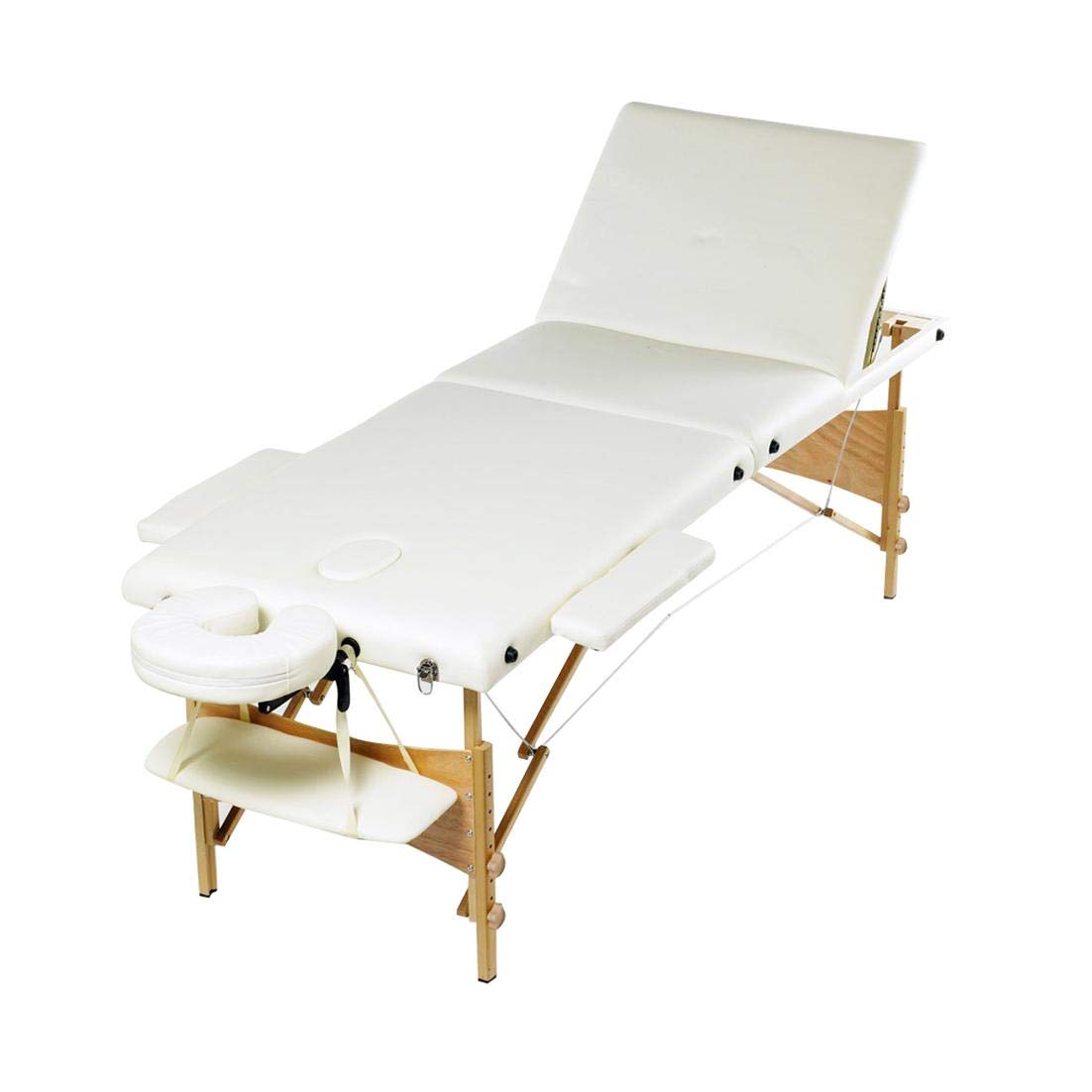 Portable Massage Bed, Portable SPA Therapy Best Beauty Body Couch Bed Table Package Beige