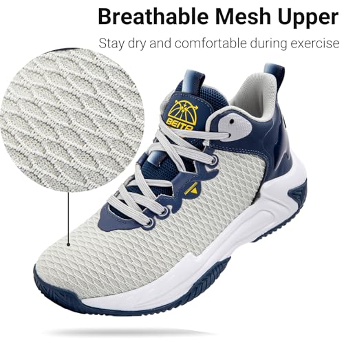 Image of Beita Basketball Shoes for Men High Upper Sneakers Breathable Sports Shoes Anti Slip