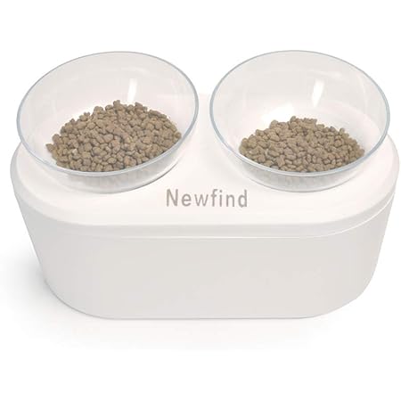 Amazon Newfind 猫 食器 フードボウル 餌入れ 傾斜角度15 2ボウル ペット フードスタンド 小型犬 食べやすい 脊椎に良い 分離式 給餌器 フード保存器 ホワイト Newfind 食器 ボウル 通販