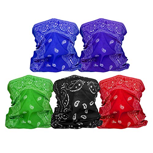Xpassion Cappellino Scaldacollo Sciarpa Bandana Fascia Wrap Sciarpa Wristband, Tubolare Bandana Leggera per Viso Collo Naso Sport motocilismo Sci, Bandane Multicolori per Cappelli 6pcs Pack, Unisex