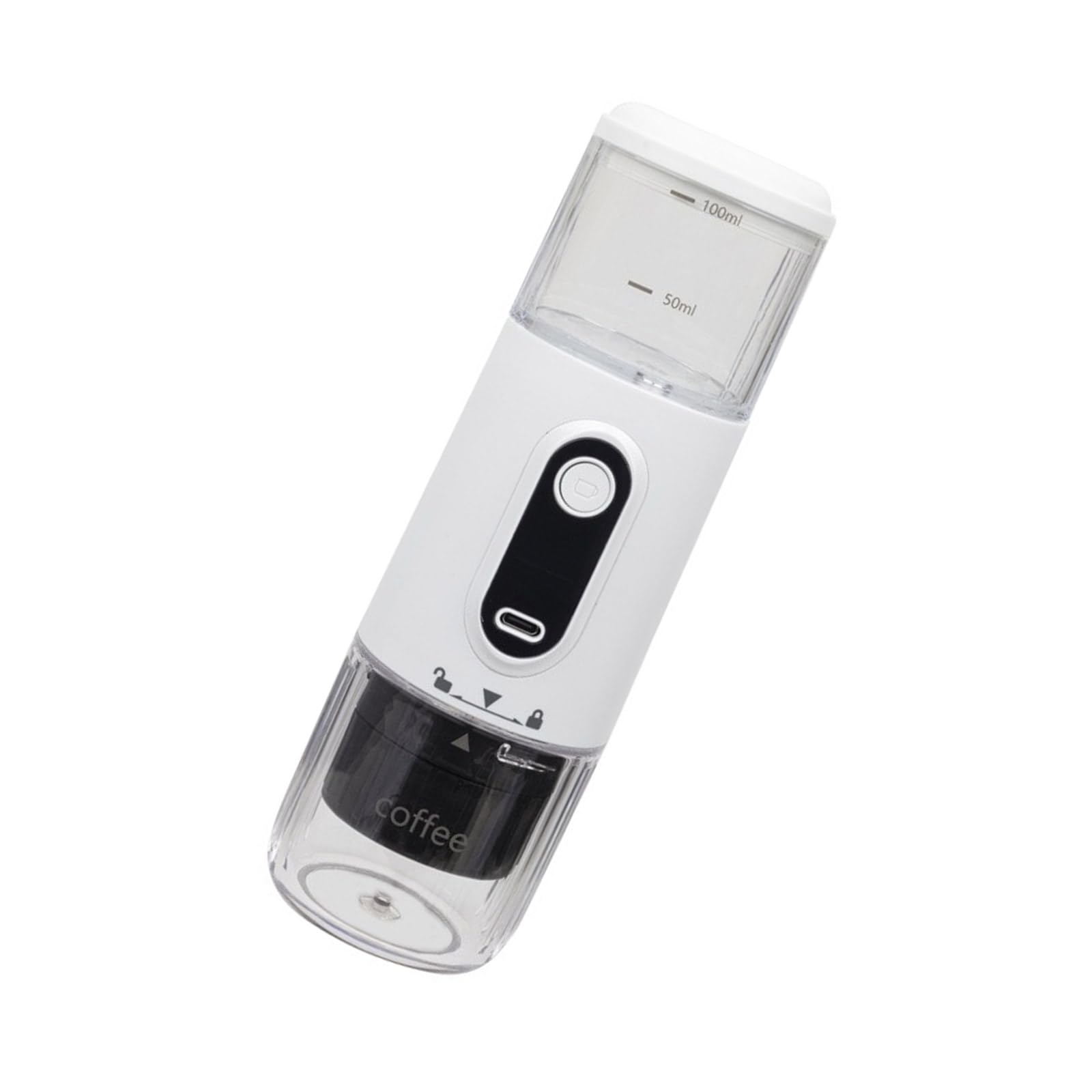Buxuaaaa White Espresso Coffee Maker Abs Texture Portable Espresso Maker For Car Home And Camping For Coffee Pods And Powder Brewing Machine