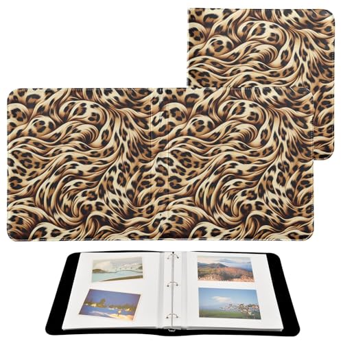 Álbum de fotos Scrapbook con adhesivo, Classic Leopard Print, 3 anillos, 40 páginas, tamaño 8x10 para recuerdos miniatura 2